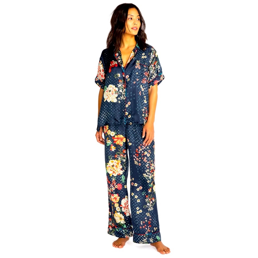Johnny Was Ludios Silk PJ Set New With Tags, Size M. Retails for $288 - Picture 1 of 16